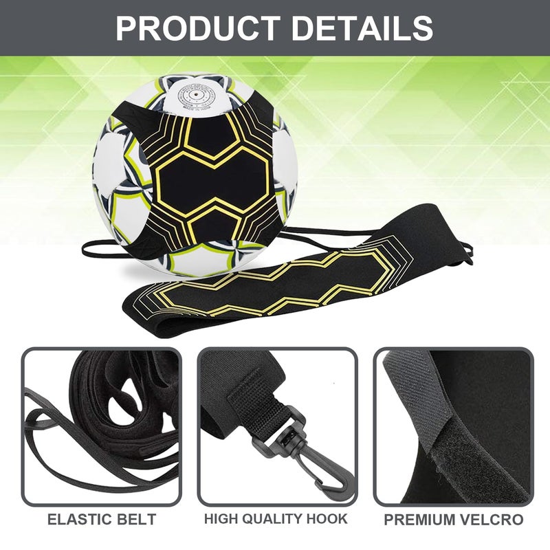 GISCO مدرب كرة القدم الفردي حزام خصر قابل للتعديل | مثالي لتدريبات كرة القدم، المراوغة، اللمسة الأولى وتطوير المهارات | للأعمار 4+ | كرة القدم غير مشمولة - Image 2