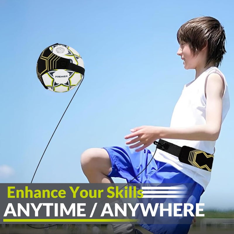GISCO مدرب كرة القدم الفردي حزام خصر قابل للتعديل | مثالي لتدريبات كرة القدم، المراوغة، اللمسة الأولى وتطوير المهارات | للأعمار 4+ | كرة القدم غير مشمولة - Image 5