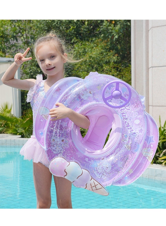 HALAMODO Baby Swimming Float,Inflatable Baby Swim Glitter Ring with Seat for Infant/Toddler,Waist Float Ring , Bathtub Toys Pool Accessories for Kids Toddlers - Image 5