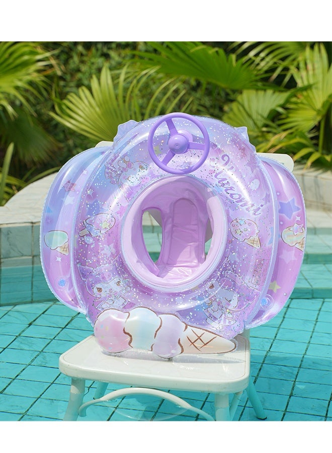 HALAMODO Baby Swimming Float,Inflatable Baby Swim Glitter Ring with Seat for Infant/Toddler,Waist Float Ring , Bathtub Toys Pool Accessories for Kids Toddlers - Image 4