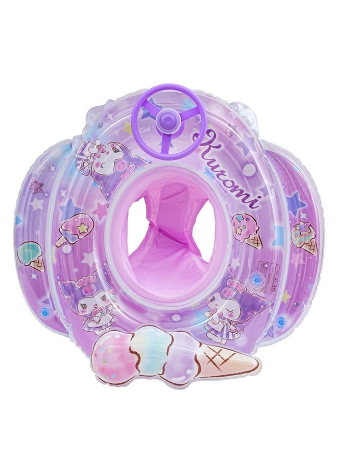 HALAMODO Baby Swimming Float,Inflatable Baby Swim Glitter Ring with Seat for Infant/Toddler,Waist Float Ring , Bathtub Toys Pool Accessories for Kids Toddlers - Image 1