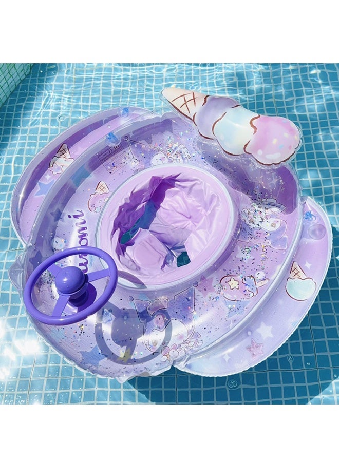 HALAMODO Baby Swimming Float,Inflatable Baby Swim Glitter Ring with Seat for Infant/Toddler,Waist Float Ring , Bathtub Toys Pool Accessories for Kids Toddlers - Image 2