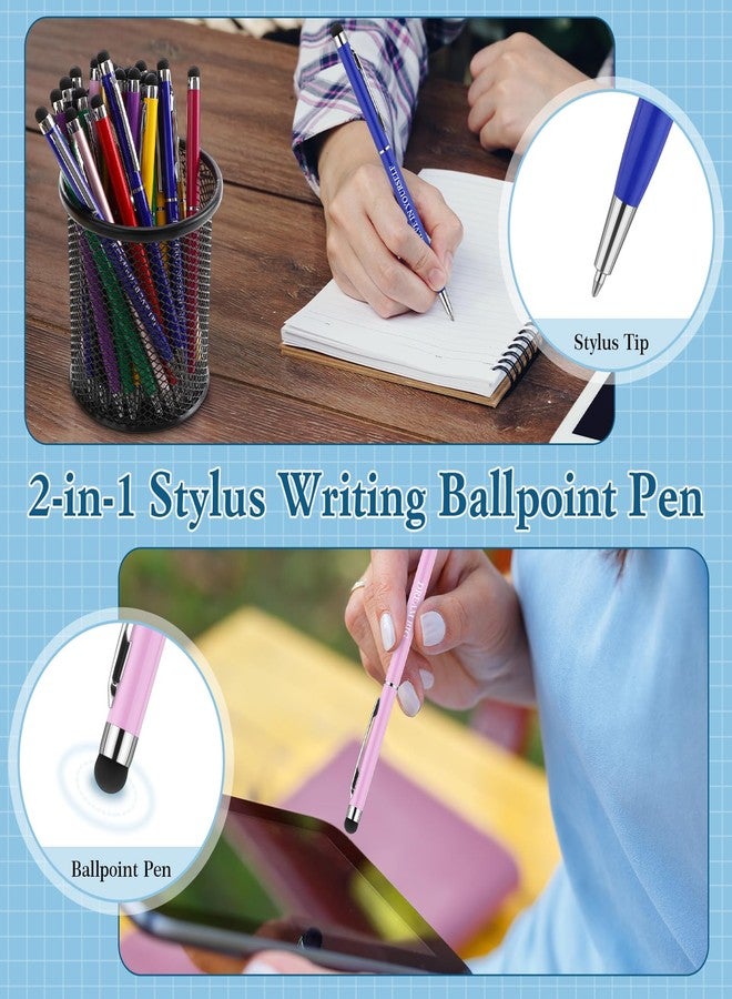 Yexiya 100 Pcs Inspirational Motivational Ballpoint Pens Bulk Employee Appreciation Gift with Touch Screens Stylus Tip Black Ink Pen for Teacher Office Coworker Charity Donation(Positive Style) - Image 4