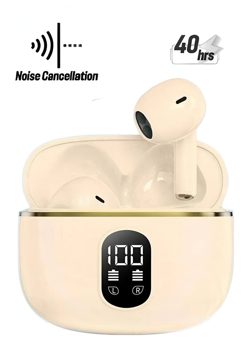 Apluynm True Wireless Earbuds, In-Ear Bluetooth 5.49 Headphones 4-Mics ENC Clear Call, Bluetooth Earbuds Touch Control 40 Playtime, IPX6 Waterproof TWS, Light-Weight Earphones - Image 1