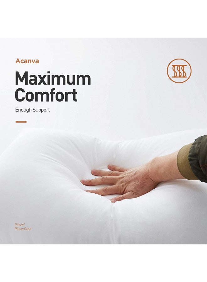 Acanva Basic Bed Pillow Soft Rest Cushion Stuffer for Sleeping, King , White 4 Count - Image 5