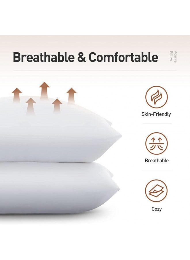 Acanva Basic Bed Pillow Soft Rest Cushion Stuffer for Sleeping, King , White 4 Count - Image 3