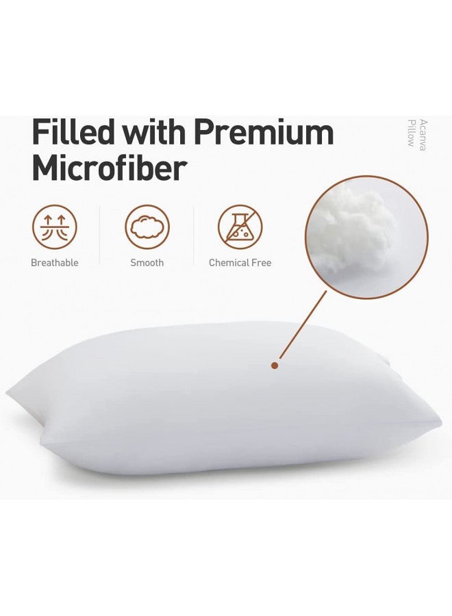 Acanva Basic Bed Pillow Soft Rest Cushion Stuffer for Sleeping, King , White 4 Count - Image 4