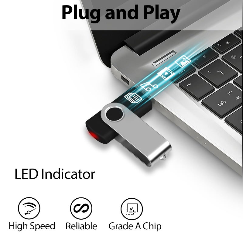 AreTop 20 Pack Flash Drives 512MB, USB 2.0 Pendrive Bulk USB Drives 20 Pack Flash Drives Memory Stick USB 20 Pack Thumb Drives Bulk (20Pack 512MB, Multicolors) - Image 2