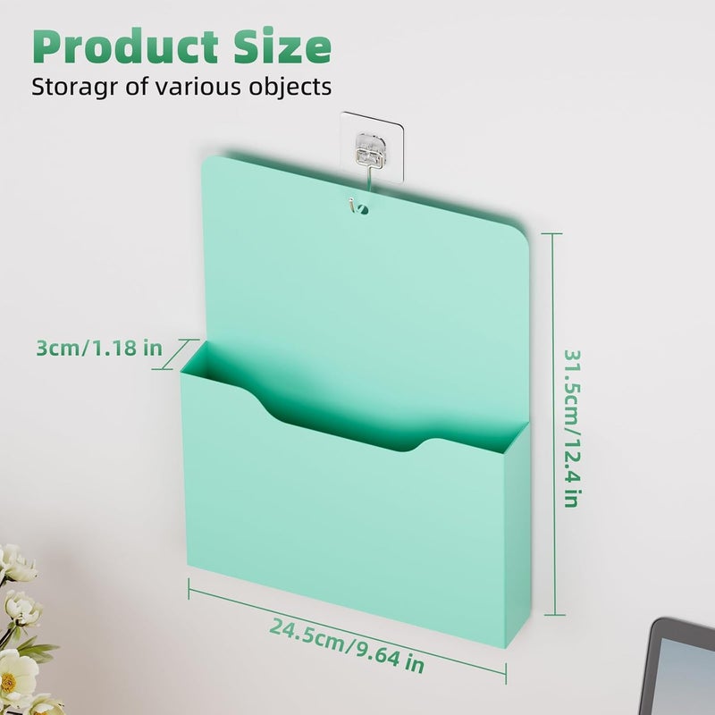 Marbrasse Magnetic File Holder - Magnetic Paper Holder, Pocket Organizer Office Supplies Storage Mail Organizer for Notebooks,Planners,Letter (1 Pack) - Image 2