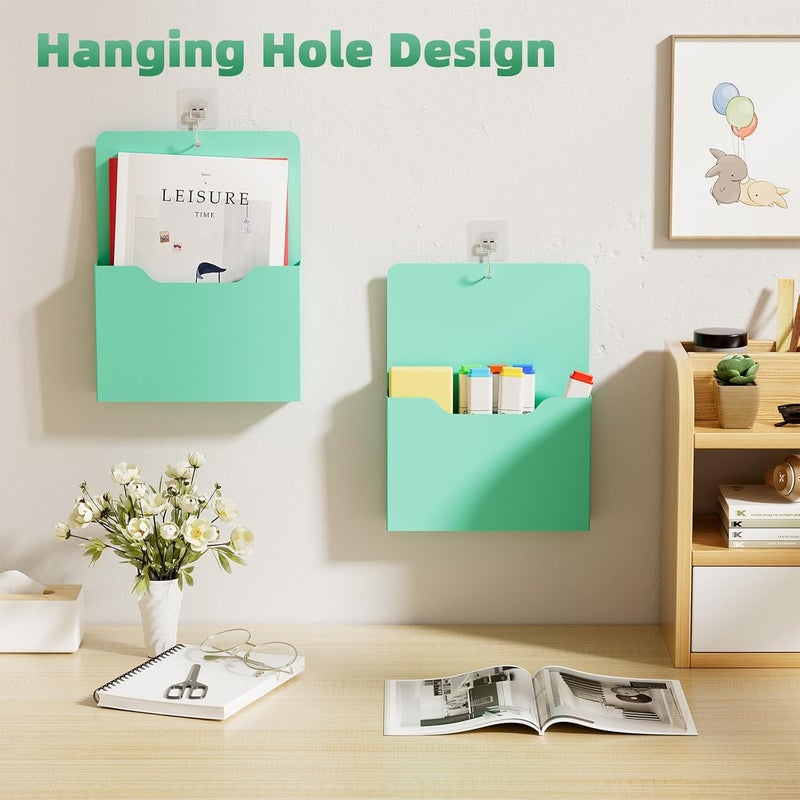 Marbrasse Magnetic File Holder - Magnetic Paper Holder, Pocket Organizer Office Supplies Storage Mail Organizer for Notebooks,Planners,Letter (1 Pack) - Image 4