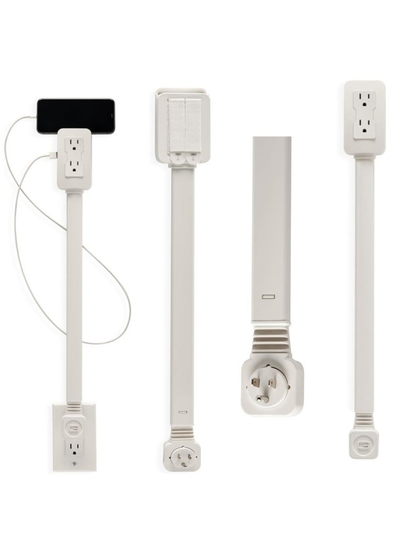 Generic - Electrical Outlet Extender Arm Power Socket Expander Access Hard-to-Reach Outlets Features USB-A USB-C and 2 Ac Outlets Extends to 70cm Rotates 180° Use Behind Couches Nightstands Desks - Image 1