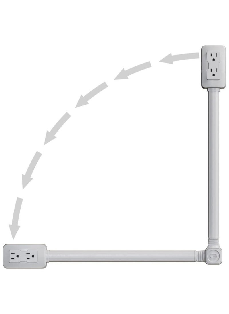 Generic - Electrical Outlet Extender Arm Power Socket Expander Access Hard-to-Reach Outlets Features USB-A USB-C and 2 Ac Outlets Extends to 70cm Rotates 180° Use Behind Couches Nightstands Desks - Image 1