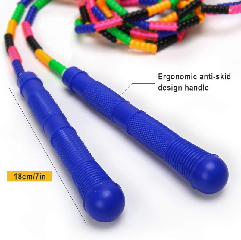 Coolrunner 16 FT Long Jump Rope(2 PACK), Double Dutch Jump Ropes, Soft Beaded Skipping for Kids Adults, Plastic Segmented Long Enough for 4-5 Jumpers - Image 4