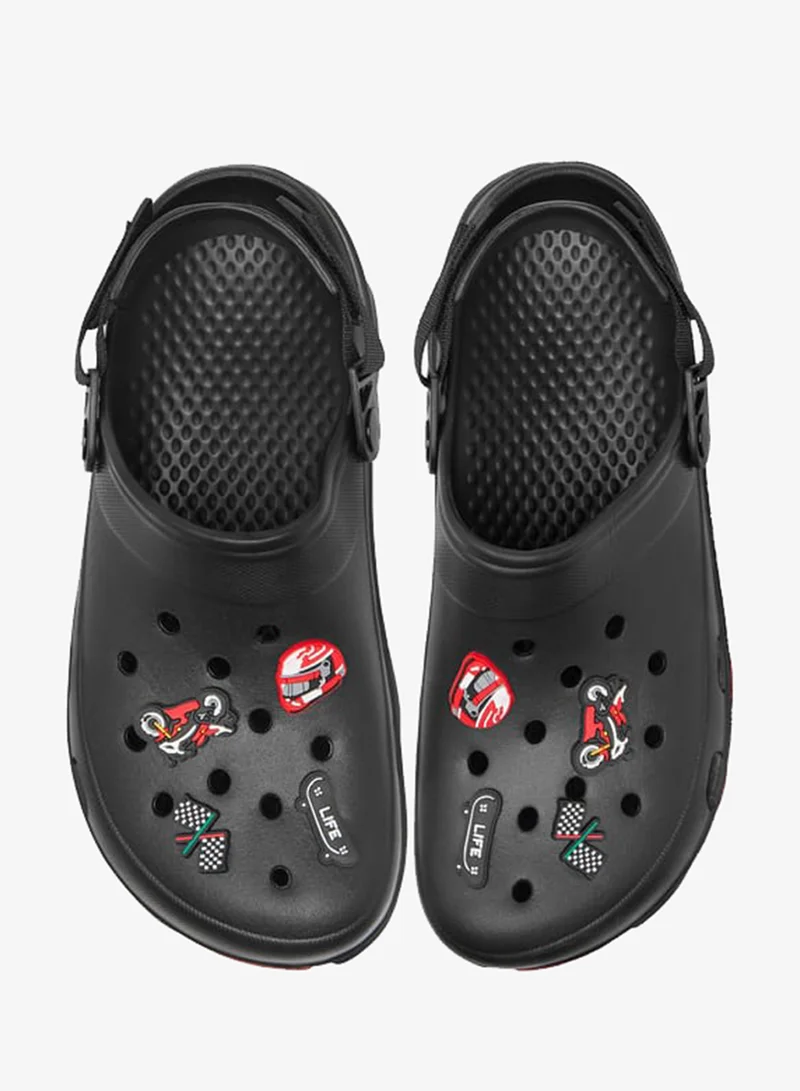 Lee Cooper Men's Applique Detail Clogs with Backstrap