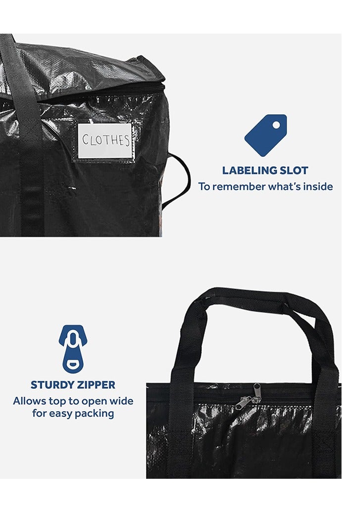 6 Pack Extra Large Moving Bags, Clothes storage bag，Heavy-Duty Water-Resistant Storage Bags with Dual Zippers & Carrying Handles, 73×35×37CM - Image 3