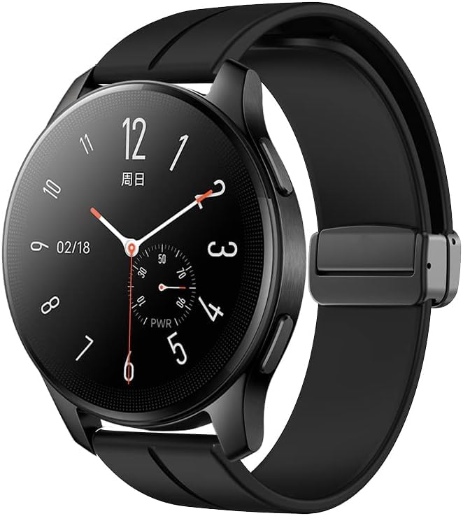 CERLINK 22MM Silicone Strap with Folding Magnetic Lock for Samsung Galaxy Watch 3 45mm/Galaxy Watch 46mm/Gear S3 Classic/Frontier & All 22mm Smart Watches Pack-4 (Green,Peach,Navy,Wine) - Image 2
