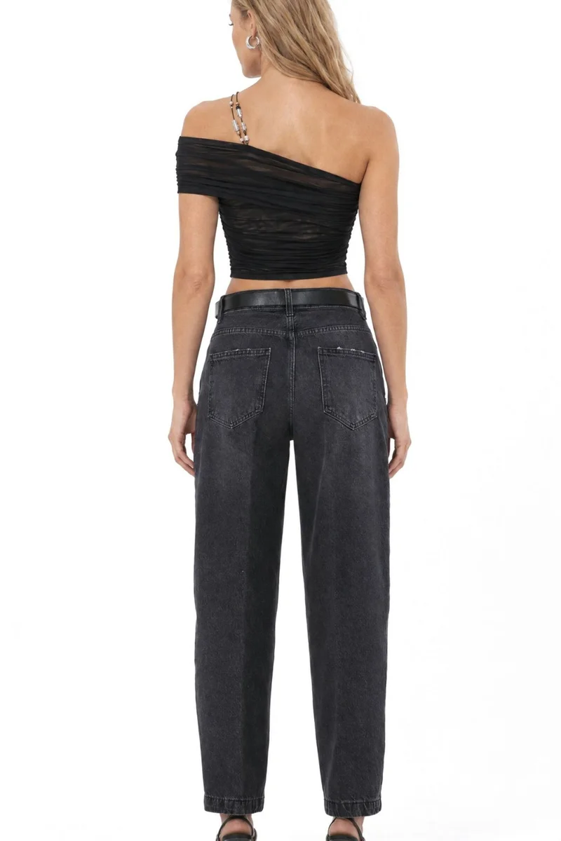 Squalo Dark Grey SQUALO Cotton Pants for Women | Best Price UAE