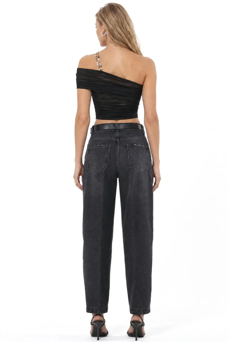 Squalo Dark Grey SQUALO Cotton Pants for Women | Best Price UAE