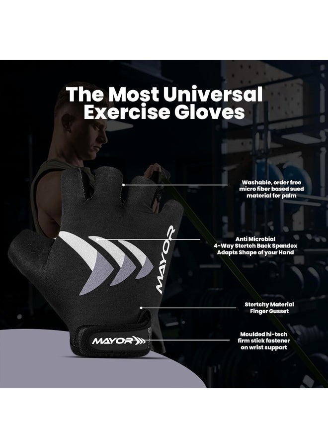مايور قفازات مايور فريدوم للرجال والنساء – رمادي/أسود، مقاس حر - Image 2