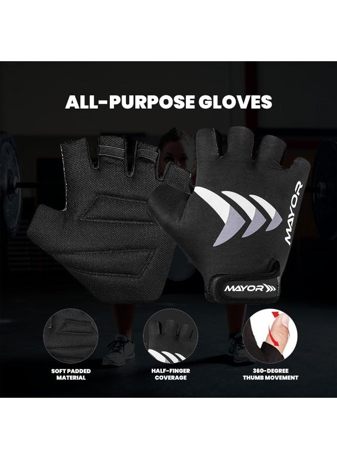 مايور قفازات مايور فريدوم للرجال والنساء – رمادي/أسود، مقاس حر - Image 4