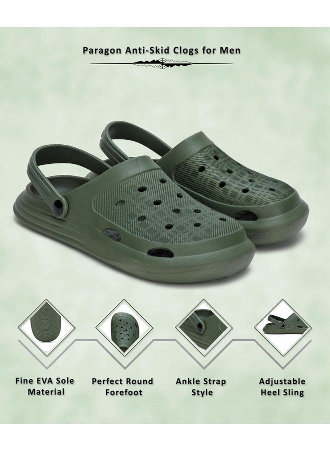 PARAGON K10914G Stylish Clogs For Men | Water Ressistant, Lightweight, Comfortable, Durable Clogs with Adjustable Heel Strap | Easy Wash | Ideal for Outdoor Use - Image 4