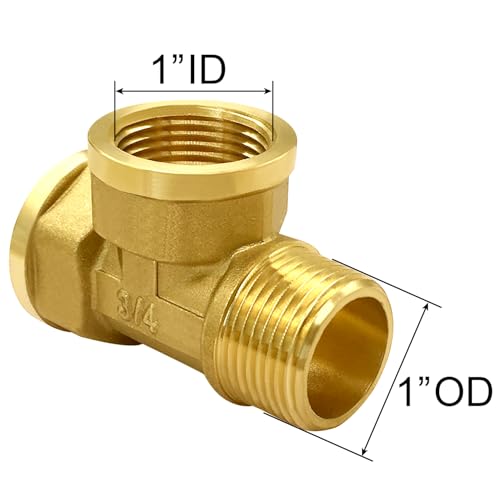Joywayus 2PCS Brass Pipe Fitting Barstock Tee 3 Way NPT 34 Female x 34 Female x 34 Male Fitting - Image 3
