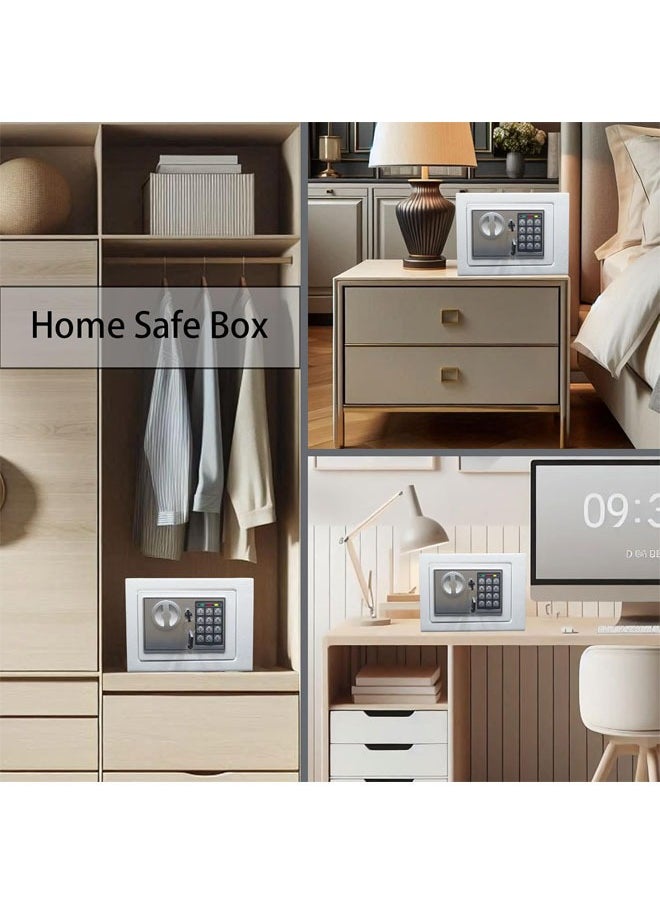 Hihonor Electronic Deluxe Digital Security Safe Box Keypad Lock Home Office Hotel Business Jewelry Gun Cash Use Storage (White)  - Image 4