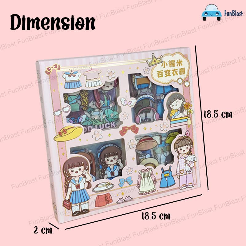 FunBlast ملصقات PVC كاواي للجدران - تصميم فتاة المدرسة اليابانية، ملصقات واشي لطيفة للمجلات، تزيين القصاصات، الفنون والحرف اليدوية - 100 ورقة، قابلة للإزالة، 18.2 سم، عنصر مكتبي - Image 2