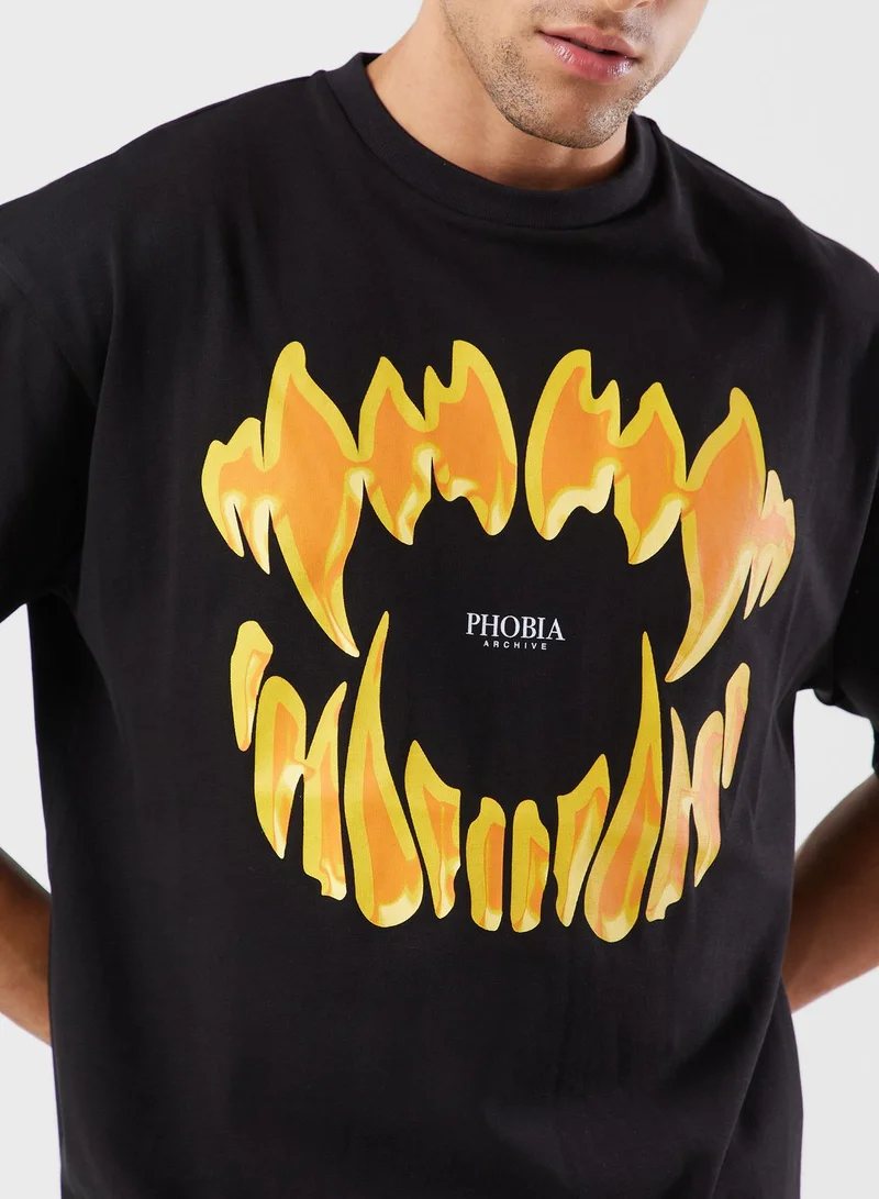 phobia Mouth Printed T-Shirt