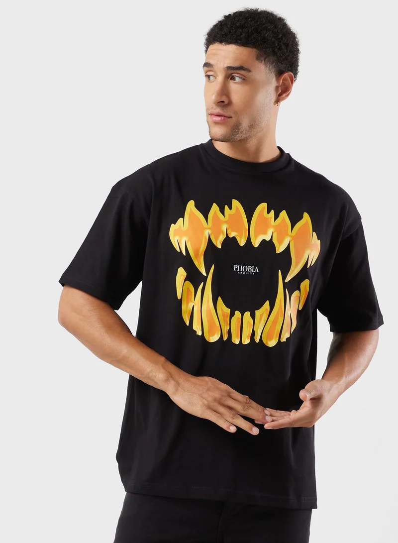 phobia Mouth Printed T-Shirt