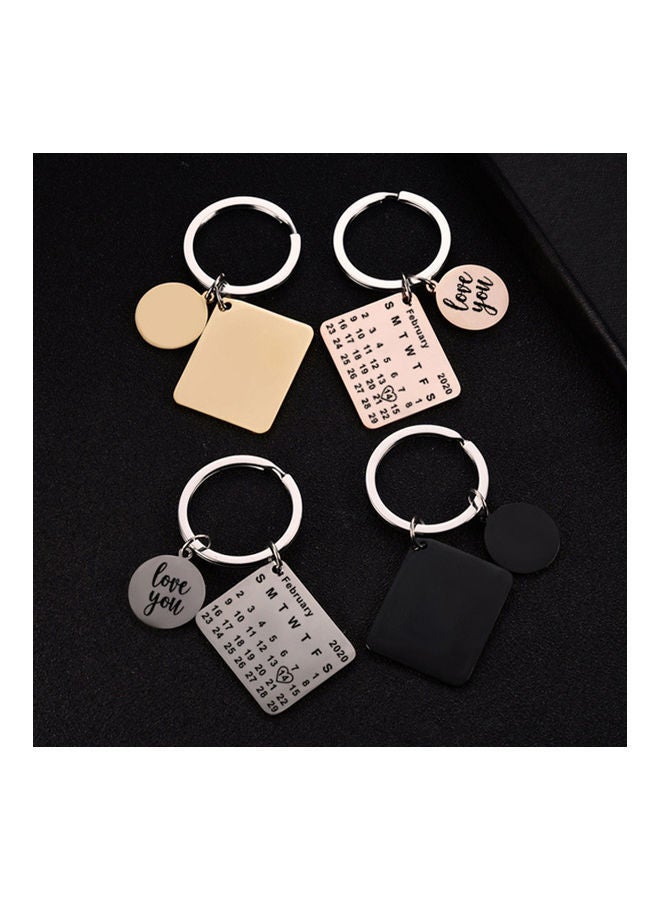 نيبمينينت سلسلة مفاتيح من الإستانلس ستيل بتصميم مربع على شكل قلب مناسبة كهدية عيد ميلاد - Image 5