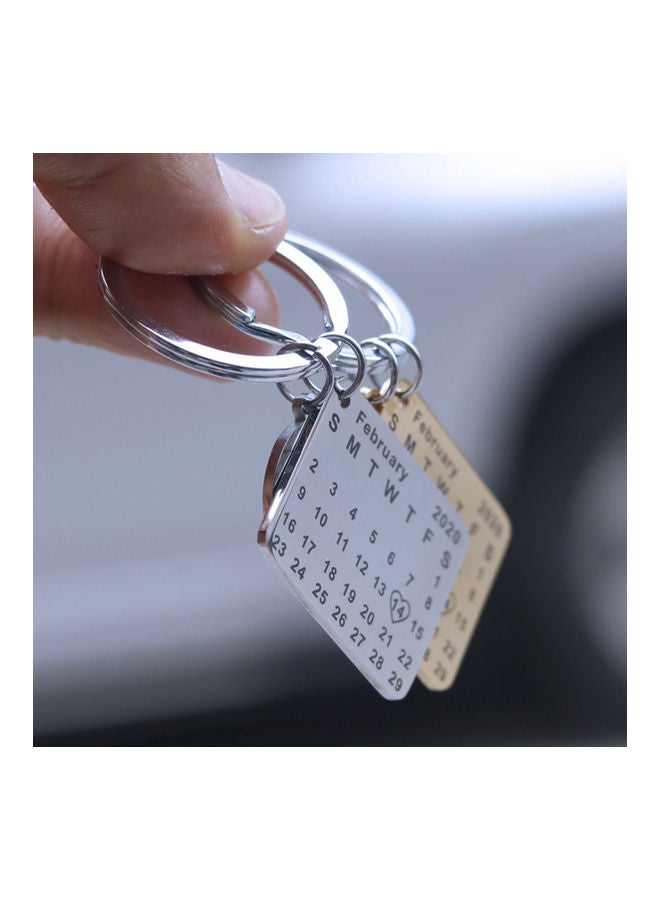 نيبمينينت سلسلة مفاتيح من الإستانلس ستيل بتصميم مربع على شكل قلب مناسبة كهدية عيد ميلاد - Image 4