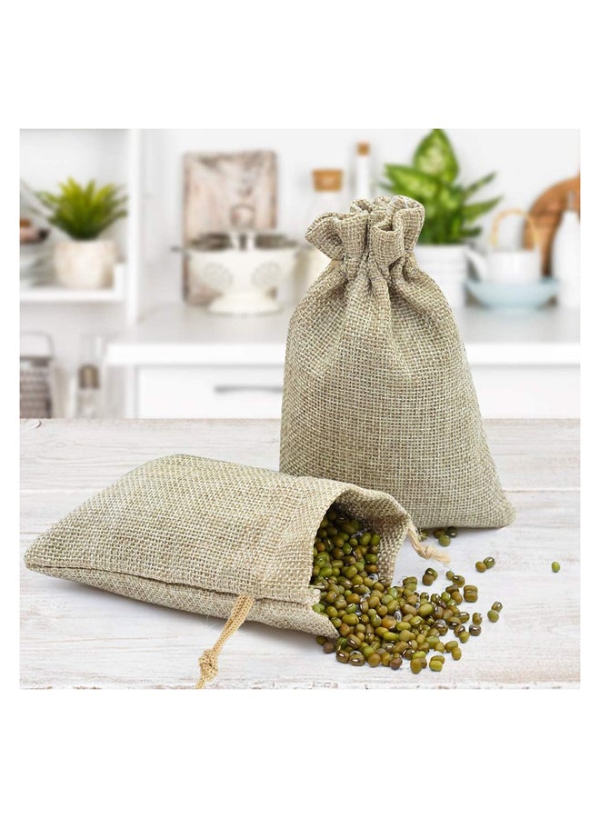 30pcs Burlap Wedding Favor Bags with Drawstring, Canvas Favor Bags for Birthday, Party, Wedding Favors, Gifts, Arts and Crafts, Brown, Bag - Image 2