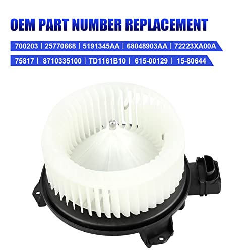 LCWRGS Front AC Blower Motor with Fan Fits for 2007-2017 Honda CRV Accord Ford Edge Pilot Mazda CX9 Dodge Avenger Ram 1500 2500 3500 Jeep Compass Patriot HVAC Heater Blower Motor 700203 - Image 3