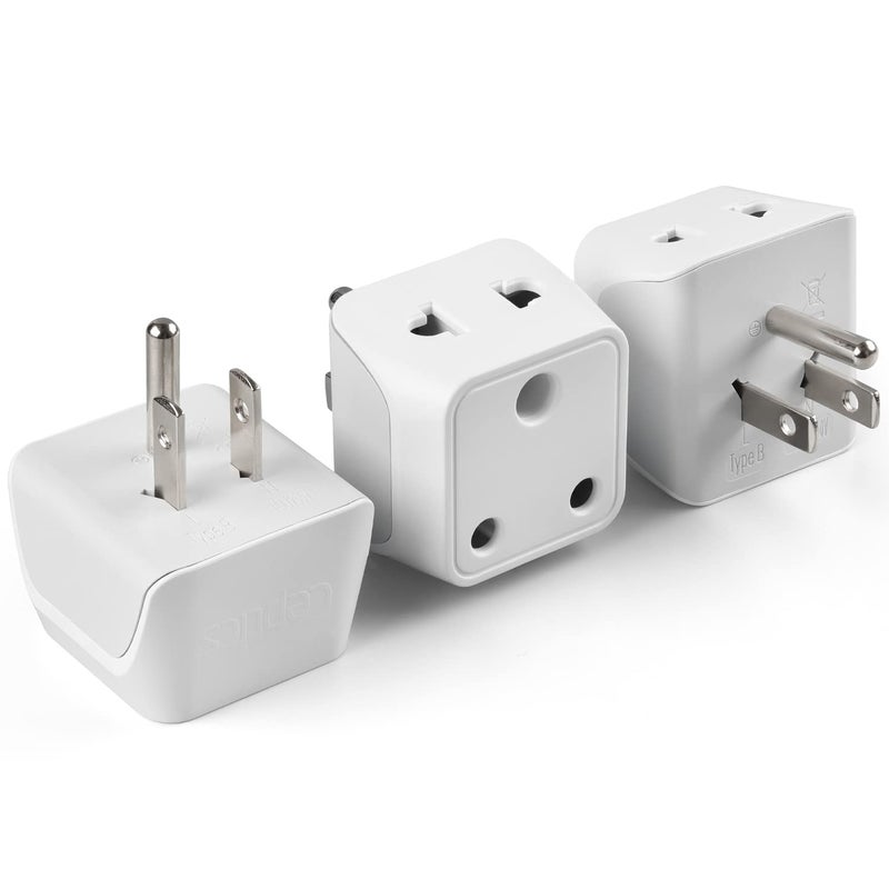 Ceptics India to USA Converter Plug - Type B Canada Travel Adapter, 2 in 1 USA - Dual Input - Perfect for Laptop, Phones, Cameras, CE - RoHS, 3 Pack - Lifetime Limited Warranty - Image 4