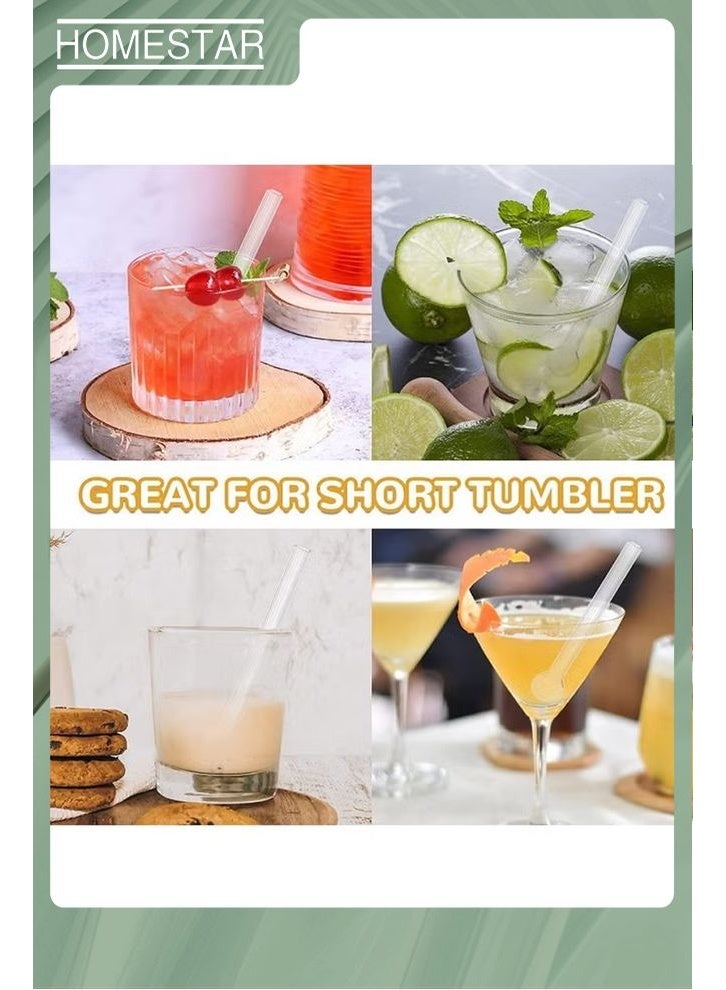 HOMESTAR 2Pcs Glass Tubes, Suitable for Juice, Drink, Coffee, Milk Tea Stirring, Essential, For Home, Outdoor and Camping - Image 5