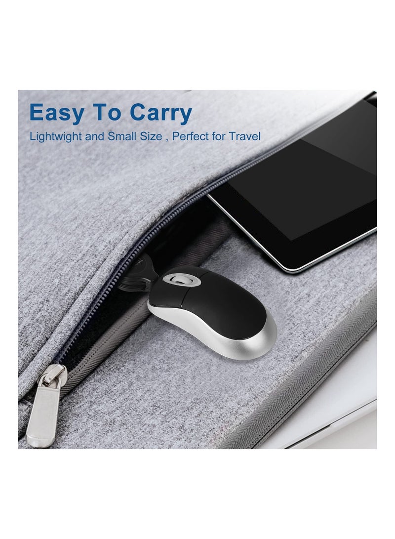 ماوس USB سلكي صغير قابل للسحب للأطفال، ماوس جيب سلكي صغير للأطفال، ماوس USB صغير الحجم للأطفال للسفر مع سلك USB بطول 2.3 قدم، 3 قطع - Image 2