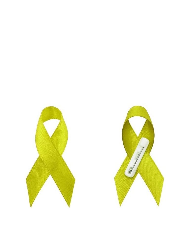 PRINTSHOP4ME - Awareness Lapel Pins For Raising Funds Charity And Awareness Campaigns Ribbon Pins(Yellow Bladder Cancer Awareness Ribbon) - Image 1