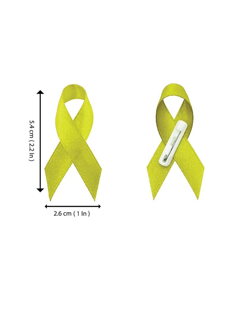 PRINTSHOP4ME - Awareness Lapel Pins For Raising Funds Charity And Awareness Campaigns Ribbon Pins(Yellow Bladder Cancer Awareness Ribbon) - Image 1