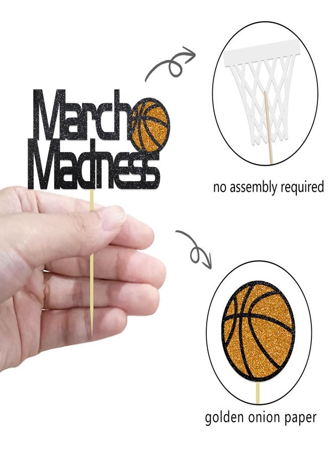 Moitkptt 24Pcs Basketball Cupcake Toppers for Party Decorations, March Madness & Birthday Themes (MIX B), BAK001 - Image 3