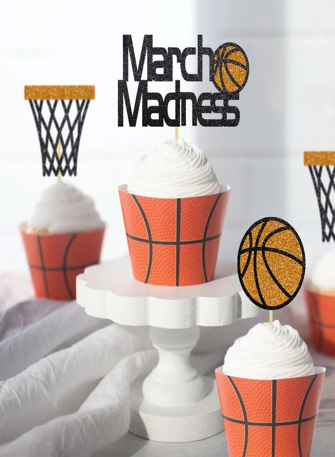 Moitkptt 24Pcs Basketball Cupcake Toppers for Party Decorations, March Madness & Birthday Themes (MIX B), BAK001 - Image 4