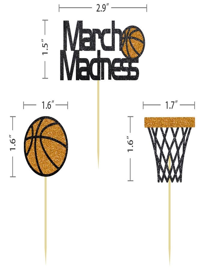 Moitkptt 24Pcs Basketball Cupcake Toppers for Party Decorations, March Madness & Birthday Themes (MIX B), BAK001 - Image 2