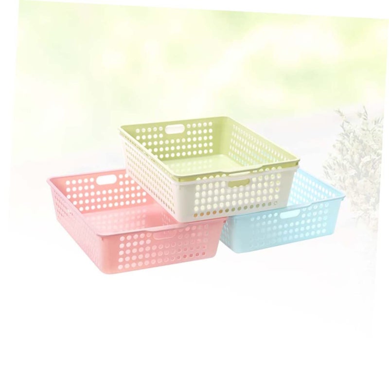 3Pcs Collapsible Wire Storage Baskets Organizer For Office Home Random Color - Image 5