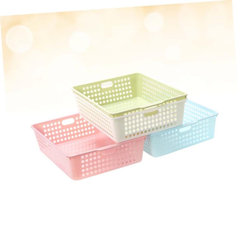 3Pcs Collapsible Wire Storage Baskets Organizer For Office Home Random Color - Image 4