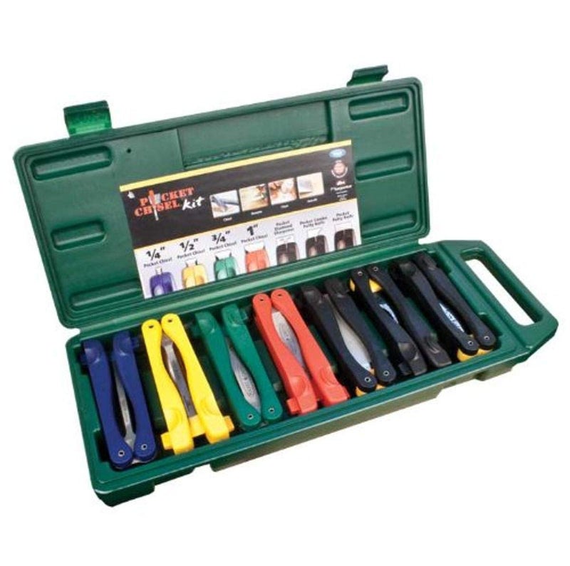 FastCap Pocket Wood Chisels Tool Kit with Foldable Nylon Handle for Carpentry and Woodworking - Precision Tool Steel, 56-58 Rockwell Hardness - 80559 - Image 3