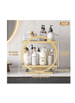 Spaceshoop Modern 2-Tier Bathroom Organizer, Metal Circle Design, Vanity Storage Rack for Cosmetics and Perfumes (Multicolor)  - Image 2