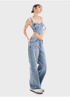 Miss Selfridge Denim Bralet Top  - Image 4