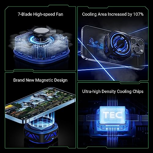 BLACK SHARK مبرد الهاتف الخلوي مغناطيسي بلاك شارك، مروحة تبريد هاتف RGB محمولة خفيفة الوزن، مبرد هاتف مع منطقة تبريد أكبر للهاتف/اللوحي/الآيباد (أبيض) - Image 3