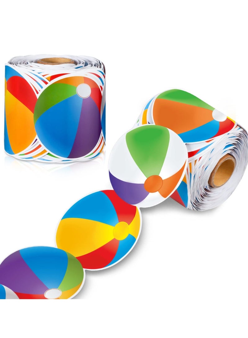 SYOSI Beach Ball Border Decor Sticker, Bulletin Suitable for Board, White Cork Room Decor, Desk and Classroom - Image 1