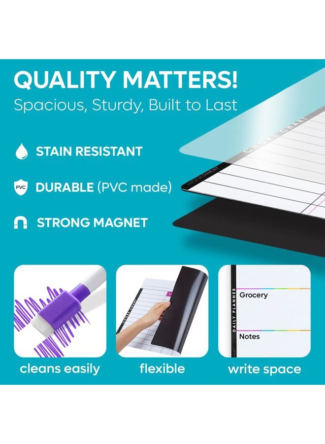 MODERNEAT Magnetic Chore Chart (11.5x15) - Chore Chart for Kids Multiple Kids - Chore Chart for Adults - Chores Chart for Kids - Dry Erase Chore Chart for Kids - Magnetic Chore Chart for Refrigerator (7x9') - Image 3
